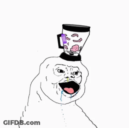 Cartoon Character With Blender On Head GIF