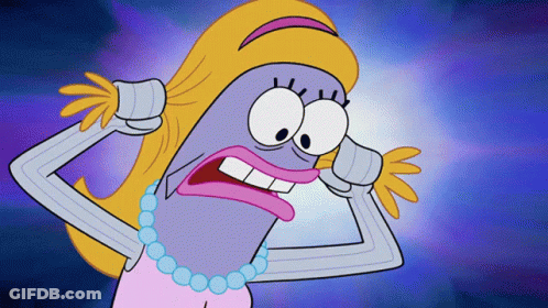 Cartoon Character With Blonde Hair And Blue Necklace GIF