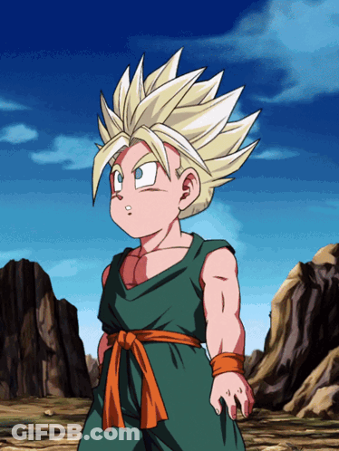 Cartoon Character With Blonde Hair And Green Vest GIF