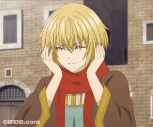 Cartoon Character With Blonde Hair And Red Scarf GIF