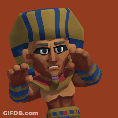 Cartoon Character With Blue And Yellow Striped Hat GIF