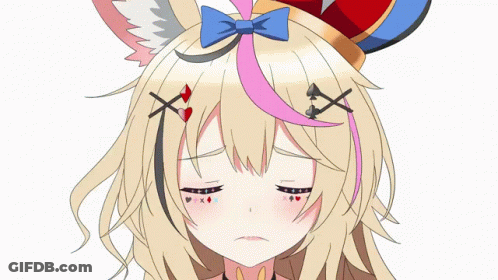 Cartoon Character With Blue Bow Close Up GIF