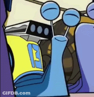 Cartoon Character With Blue Eyes And Yellow Shirt Number 13 GIF