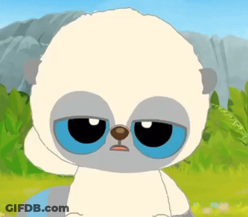Cartoon Character With Blue Eyes Looking Sad GIF