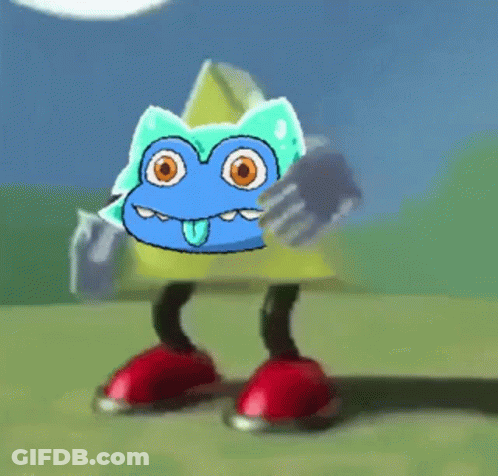 Cartoon Character With Blue Face And Red Legs GIF