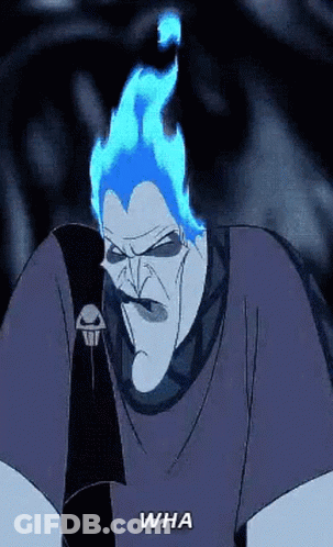 Cartoon Character With Blue Flames Saying Wha GIF