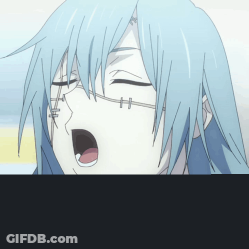 Cartoon Character With Blue Hair GIF