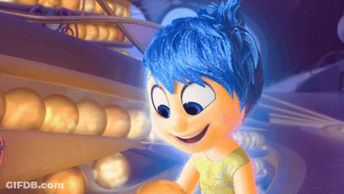 Cartoon Character With Blue Hair And Big Eyes GIF