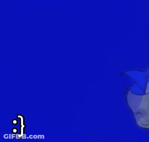 Cartoon Character With Blue Hair And Black Tail GIF