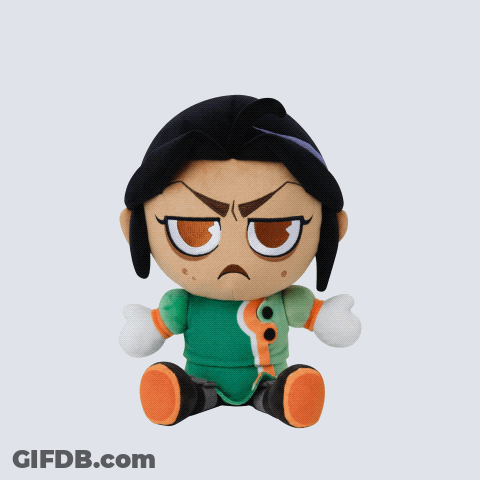 Cartoon Character With Blue Hair And Black Tail GIF