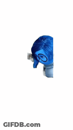 Cartoon Character With Blue Hair And Glasses GIF