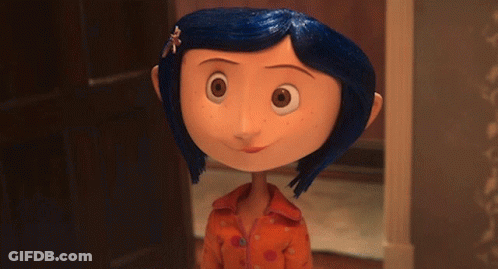 Cartoon Character With Blue Hair And Polka Dot Pajamas Smiling GIF