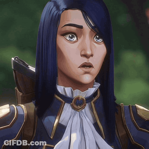 Cartoon Character With Blue Hair And White Tie GIF