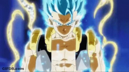 Cartoon Character With Blue Hair And Yellow Belt GIF