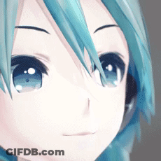 Cartoon Character With Blue Hair Close Up GIF