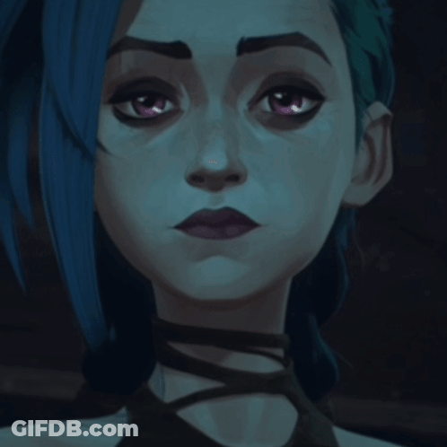 Cartoon Character With Blue Hair Close Up GIF