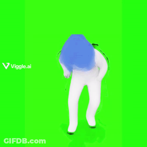 Cartoon Character With Blue Hair Dancing GIF