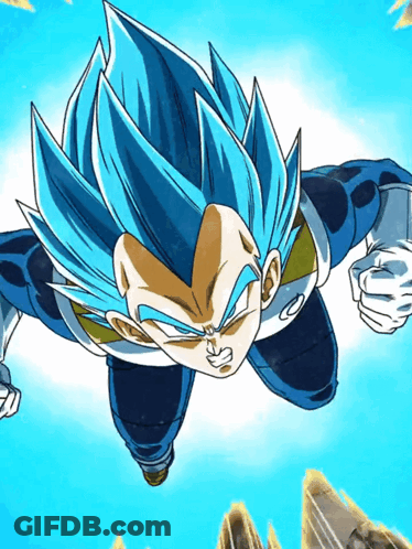 Cartoon Character With Blue Hair Flying GIF
