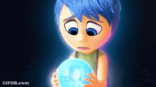 Cartoon Character With Blue Hair Holding Blue Ball GIF