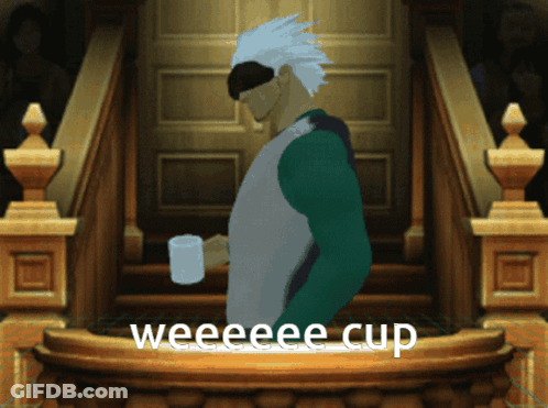 Cartoon Character With Blue Hair Lying On Ground GIF