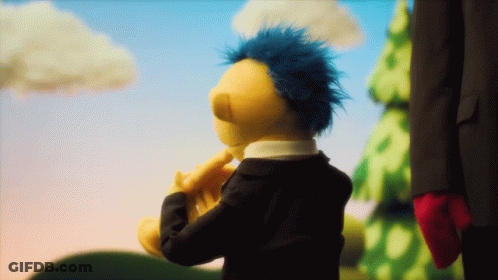 Cartoon Character With Blue Hair Playing Flute GIF