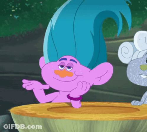 Cartoon Character With Blue Hair Sitting On Melon Slice GIF