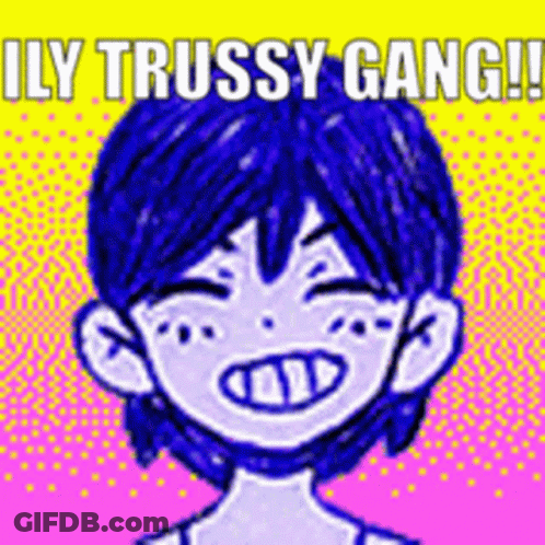 Cartoon Character With Blue Hair Smiling Saying Illy Trussy Gang GIF