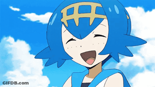 Cartoon Character With Blue Hair Smiling GIF