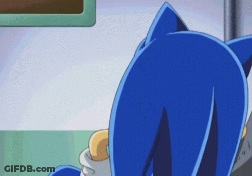 Cartoon Character With Blue Hair Watching TV GIF