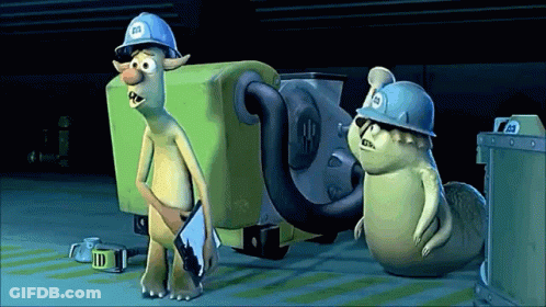 Cartoon Character With Blue Hard Hat And Letter A GIF