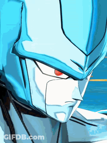 Cartoon Character With Blue Helmet Close Up GIF