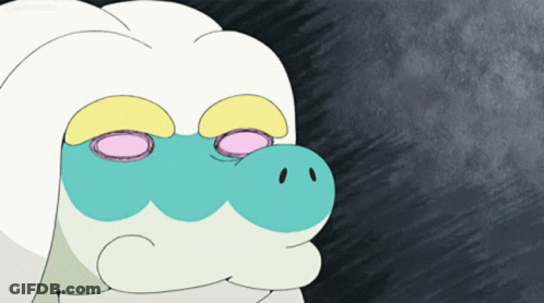 Cartoon Character With Blue Nose And Pink Eyes GIF