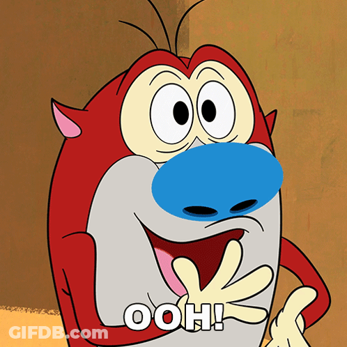 Cartoon Character With Blue Nose Says Ooh GIF