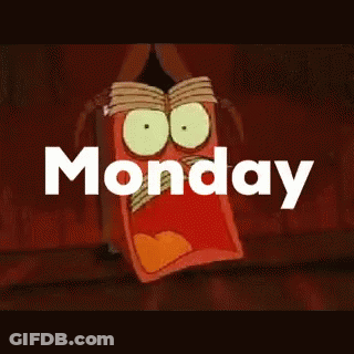 Cartoon Character With Book On Head Monday GIF