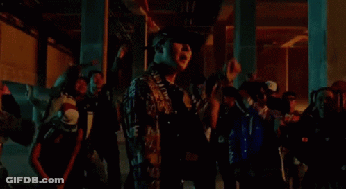 Cartoon Character With Boombox On Head And Cane GIF