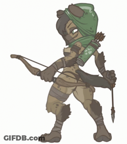Cartoon Character With Bow And Arrow GIF