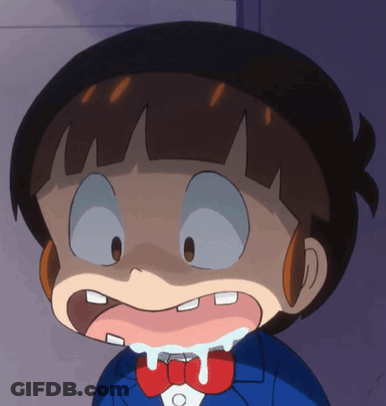 Cartoon Character With Bow Tie Making Face GIF