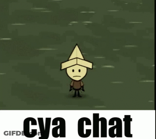 Cartoon Character With Box On Head Cya Chat GIF