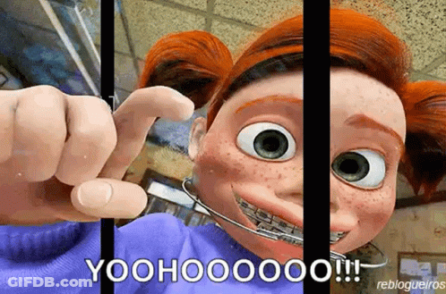Cartoon Character With Braces Behind Bars Yoohoooo GIF