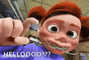 Cartoon Character With Braces Saying Hellooo GIF