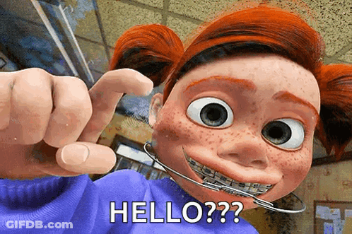 Cartoon Character With Braces Says Hello GIF
