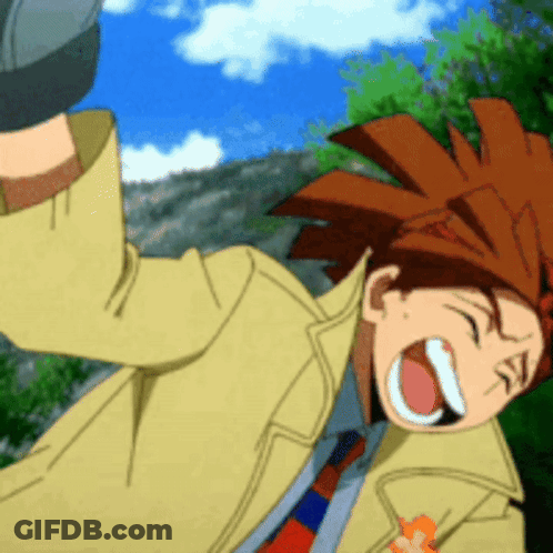 Cartoon Character With Brown Hair And Tan Jacket Laughing GIF