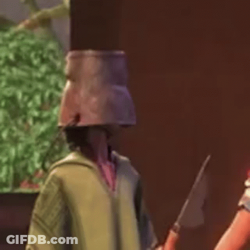 Cartoon Character With Bucket And Shovel GIF