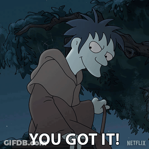 Cartoon Character With Cane Saying You Got It GIF