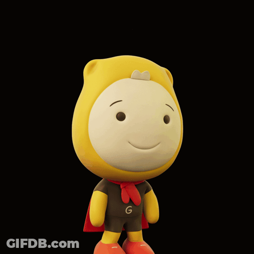 Cartoon Character With Cape Saying Well Done GIF