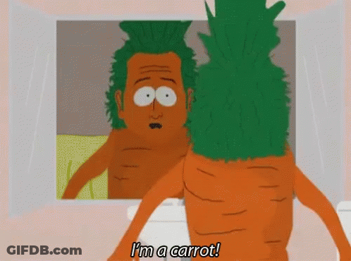 Cartoon Character With Carrot Haircut Says I'm A Carrot GIF