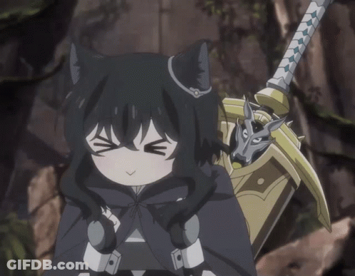 Cartoon Character With Cat Ear And Sword GIF