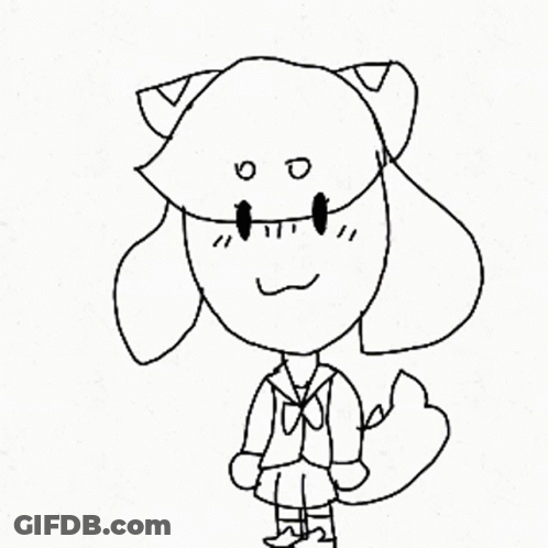 Cartoon Character With Cat Head GIF
