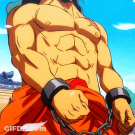 Cartoon Character With Chains Around Arms GIF