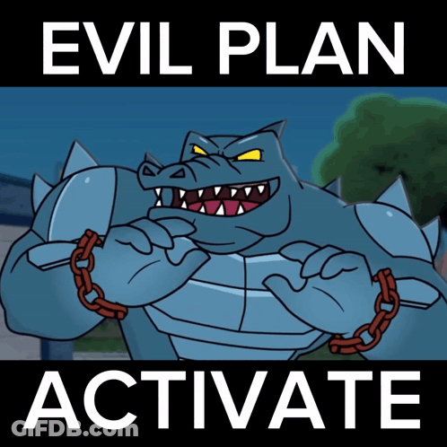 Cartoon Character With Chains Saying Evil Plan Activate GIF